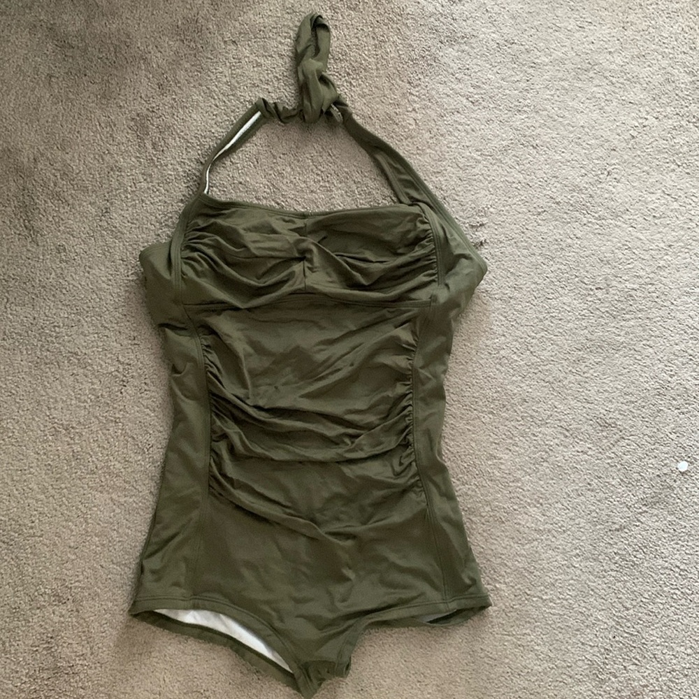 Full Coverage One Piece, Olive Green, size L